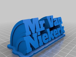Bay van plakası ofis özelleştirilmiş 3d print model - Mito3D