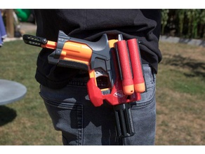 nerf mega bigshock ironsight beltclip dart holder toys games nerfgun blaster gun mod 3d print model - Mito3D