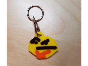 thonking keychain keychains emoji thinking twitch twitchtv 3d print model - Mito3D