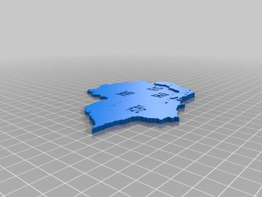 brazil map southeast region other braille 3d print model - Mito3D