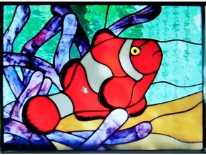 Palyaço balığı anemon 2d sanat dekor 3d print model - Mito3D
