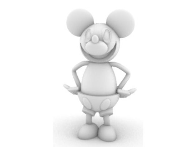 mickey mouse simple animaux corps dessin animé caractère de disney la géométrie nez 3D print model - Mito3D