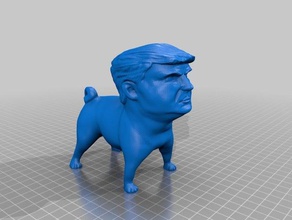 trump pug anatomical sculptures donald draining swamp fake news maga president traitor treason 3d print model - Mito3D