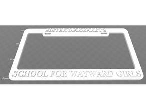sister margarets school wayward girls license plate frame deadpool signs logos 3d print model - Mito3D