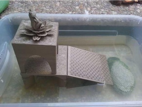 aquário de tartaruga terrário animais estimação acuario sapo tortuga 3d print model - Mito3D