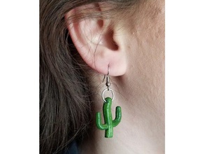 cactus earring earrings 3d print model - Mito3D