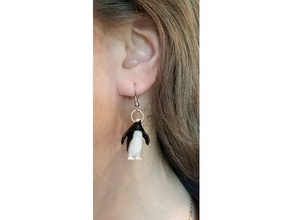 penguin boucle d'oreille boucles d'oreilles 3d print model - Mito3D