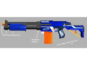 nerf retaliator shotgun adapter toy game accessories blaster 3d print model - Mito3D
