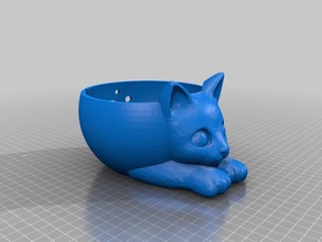 filato ciotola del gatto famiglia lavoro a maglia 3d print model - Mito3D