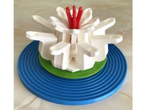 water lily lego style sculptures 3d print model - Mito3D