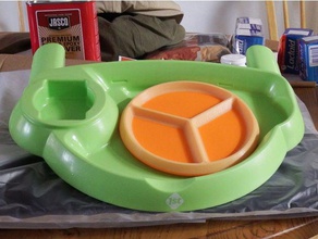 compartimentado prato de comida cozinha e sala jantar childs alimentos placa 3d print model - Mito3D