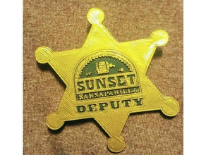 sunset sarsaparilla deputy badge video games fallout new vegas 3d print model - Mito3D
