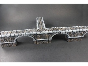 openlock stone bridge set 9 narrow intersections toy game accessories dnd tiles dungeon miniatures openforge pathfinder rpg tabletop terrain 3d print model - Mito3D