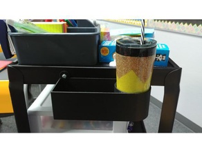 teacher cart cup holder office cupholder school storage 3d print model - Mito3D