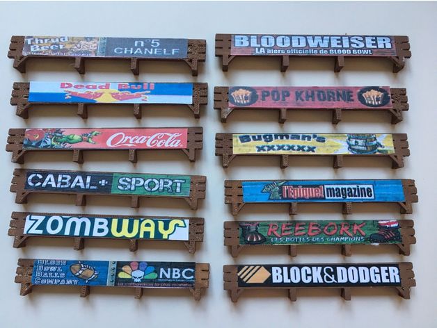 wood advertising sponsorship boards blood bowl dreadball speedball dungeon ball toy game accessories warhammer 40k 3D print model - Mito3D