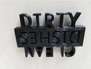 cleandirty sign dishwasher kitchen dining 3d print model - Mito3D