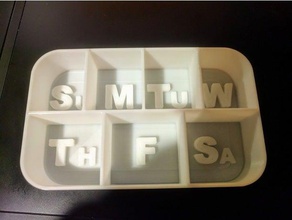 weekly pill holder organizer altoids can thin wall divider inserts organization container tin medication meds pillbox pills 3d print model - Mito3D