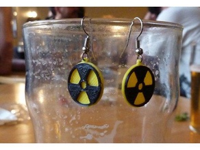radioactive earrings fashion 3d print model - Mito3D