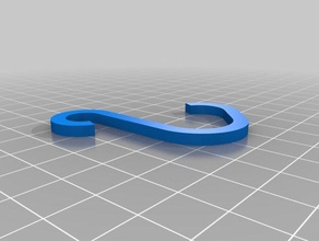my customized universal parametric hook household 3d print model - Mito3D