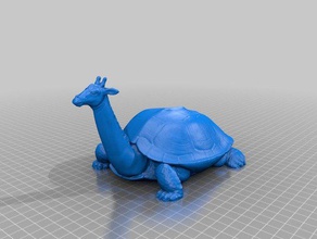 giraffe turtle 3d printing hybrid meshmixer 3d print model - Mito3D