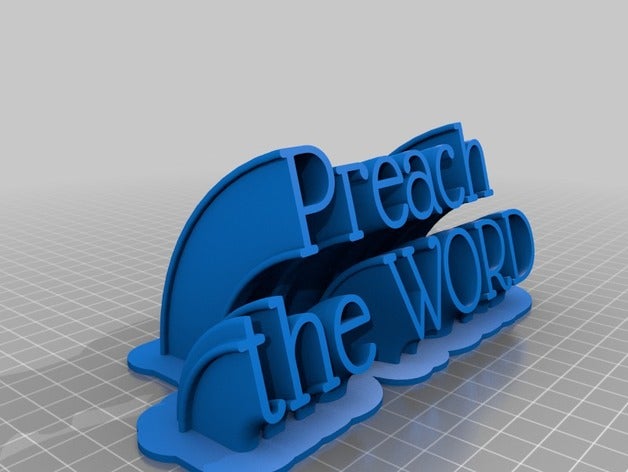 predicar la palabra de barrido 2-nombre línea placa oficina personalizado 3D print model - Mito3D