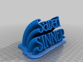 saved sinner sweeping 2-line name plate office customized 3d print model - Mito3D