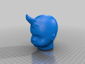 horned baby scans replicas makerbotdigitizer 3d print model - Mito3D