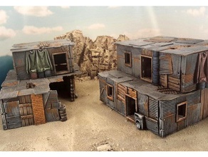 shanty houses toy game accessories buildings fallout gaslands madmax miniature post-apocalyptic scifi tabletop gaming terrain wargames wargaming warhammer 40k 3d print model - Mito3D