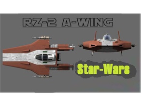 a-wing 3d printing battle fighter galactic empire rebels space spaceship starfighter star wars 3d print model - Mito3D
