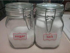 tarro de las etiquetas cocina comedor sal almacenamiento azúcar 3d print model - Mito3D