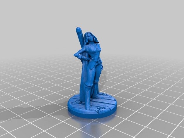 femmina di elfo bardo giochi 28mm dnd in miniatura pathfinder 3D print model - Mito3D