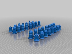 chess set 10 piece 3d print model - Mito3D