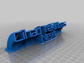 my customized sweeping 2-line name plate office 3d print model - Mito3D