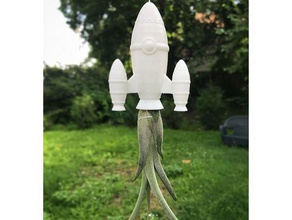foguete de ar planta titular decoração 3d print model - Mito3D