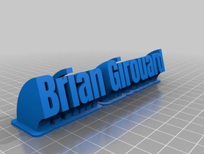 sweeping name plate brian office customized 3d print model - Mito3D