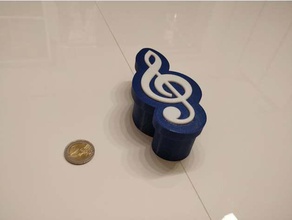 little box treble clef containers 3d print model - Mito3D