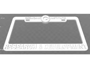 gizmonic institute - research & development license plate frame mst3k signs logos 3d print model - Mito3D