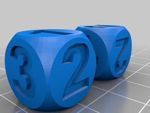 d2 d3 dice d6 3d print model - Mito3D