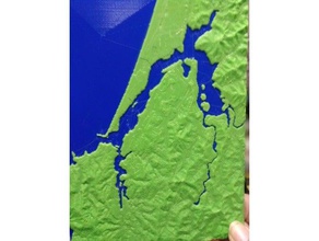 coos bay north bend oregon otros Mapa 3d de la costa del pacífico modelo terreno 3d print model - Mito3D