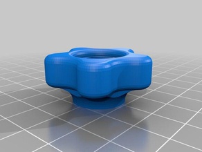 my customized smooth curvy star knob m8 5pt v3 parts 3d print model - Mito3D