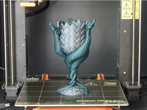 dragon verre à vin multi-matériaux remix d'autres double extrusion jeu des trônes le got mmu multi-couleur targaryen 3D print model - Mito3D