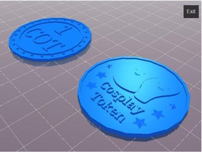 cosplay token coin coins badges cryptocurrency logo 3d print model - Mito3D