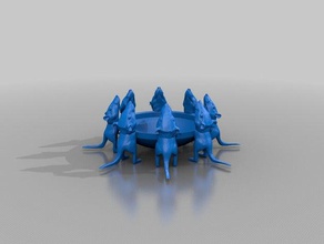 gatto ciotola di acqua little ratti animali domestici 3d print model - Mito3D