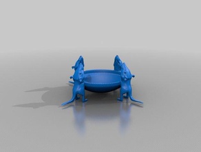 cat water bowl little rats pets 3d print model - Mito3D