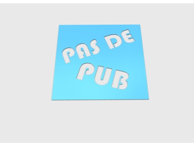 pochoir famiglia boite lettre pas pub publicit stop 3D print model - Mito3D