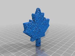 voronoi maple leaf keychain art 3d printing canada day canadian justin syrup tree 3d print model - Mito3D