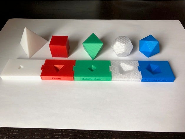 os sólidos platônicos titular matemática arte 3D print model - Mito3D