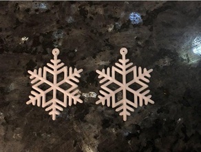 copo de nieve pendiente 2 aretes navidad la decoración adornos invierno xmas 3d print model - Mito3D