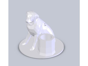 perro sostenedor de la pluma oficina baja poli soporte lápiz 3d print model - Mito3D