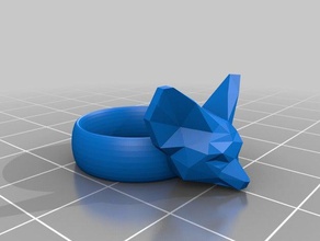 fennec fox ring kleinere Ohren Ringe lowpoly lowpolygon lowpoly-Tier 3d print model - Mito3D